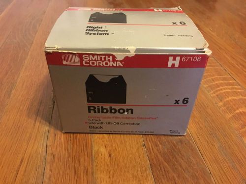 5 NEW Smith Corona H67108 Correctable Film Black Typewriter Ribbon Cassettes