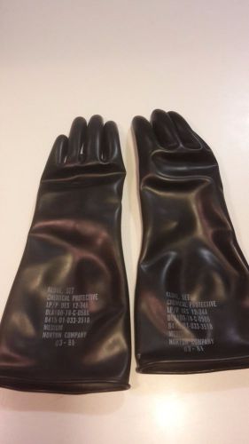 New chemical protective gloves with a white cotton cloth liner 1 pair for sale