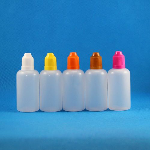 50 Pcs 50ML Empty LDPE Plastic Child Proof Safe Dropper Bottles E Vapor Liquid