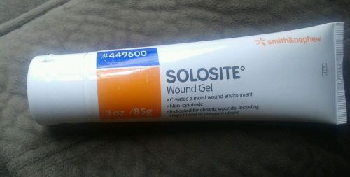 Smith &amp; nephew solosite wound gel #449600 3oz tube stage 3/4 ulcers exp. 06/2018 for sale