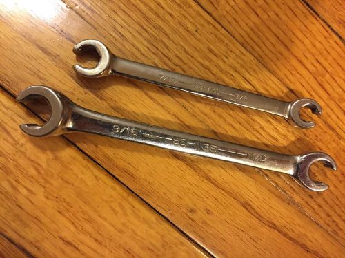 Lot of 2 armstrong flare nut wrench 28-130 dual end 7/16-3/8 &amp; 28-135 9/16-1/2 for sale