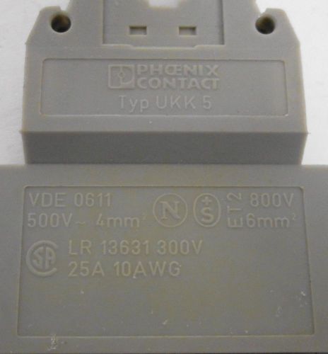 (6) Phoenix Contact Type UKK5 Terminal Block 500V