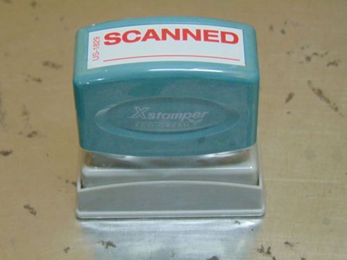 XStamper Stock Pre-Inked Stamp SCANNED in Red Ink