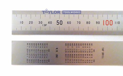 Shinwa 300 mm metric rigid zero glare machinist rule mm and .5 mm markings 101c for sale