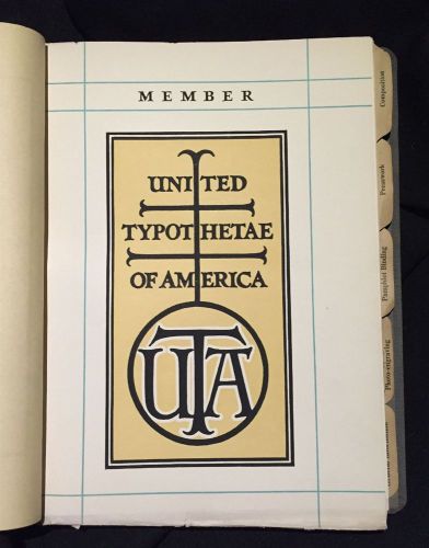 1925 UNITED TYPOTHETAE of AMERICA Private Book TYPOGRAPHY Composition PRESSWORK