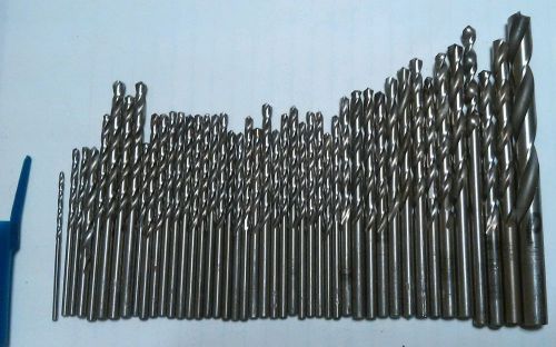 set of 45 high speed hs drill bit made in u.s.a. nos amp co., std, on twist
