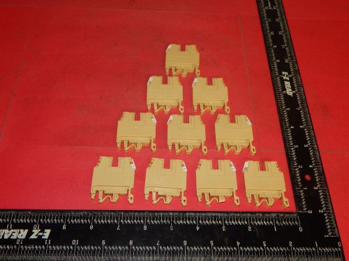 Lot of 10 cabur cbd.4 terminal block 4mm2 35amp 600volt cbd4 for sale