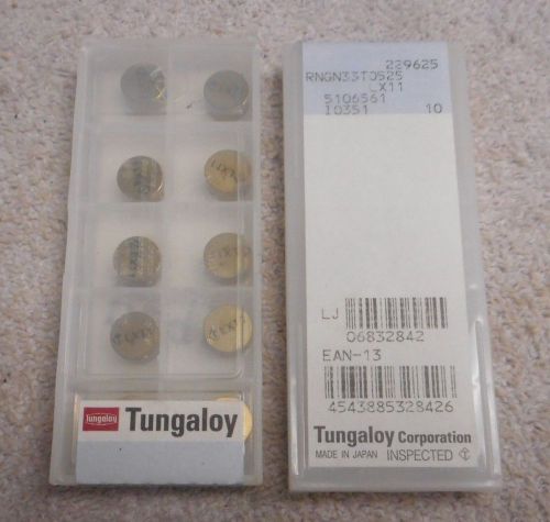 TUNGALOY    CERAMIC INSERTS    RNGN 33 T0525      PACK OF 10     GRADE  LX11