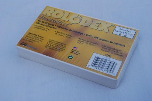 100 Pack Genuine Rolodex Brand C-35 White 3&#034; x 5&#034; Refill File Cards Newell