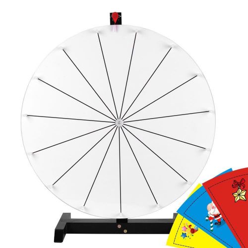 Yescom 24&#034; Tabletop Dry Erase Prize Wheel w/ White Editable Board, 15 Slots &amp; T