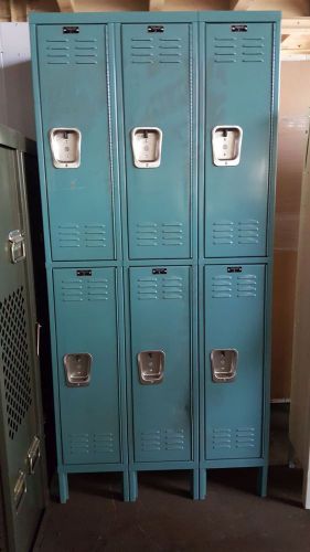 Hallowell assembled antimicrobial locker double tier 3 wide for sale