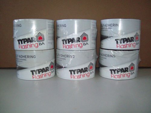 6 rolls - typar   4 in. x 75 ft. self-adhering window flashing roll - new/sealed for sale