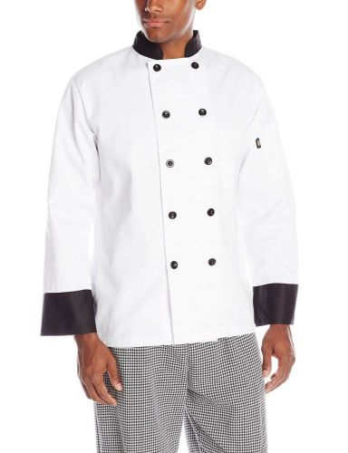 Edwards Unisex Black Collar Apparel Executive Chef Coat White Chef Jacket 2XL
