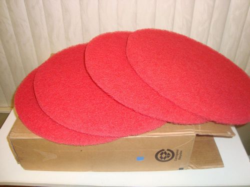 Lot of 4 Tough Guy 17&#034; Red Recycled Buffing Pad 800 RPM 3-1/4 Center Hole New