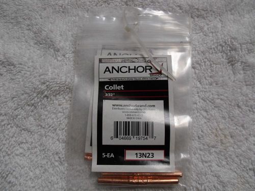 ANCHOR 5Pc  Collets 13N23 (3/32&#034;) for TIG Welding Torch 9/20/25