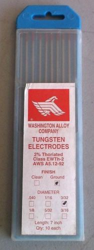 Washington alloy company thoriated tungsten electrodes 3/32&#034; x 7&#034; red tip 10 pk for sale