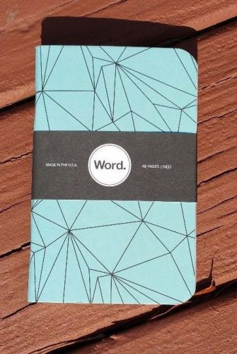 Blue Polygon Word . Notebook - Pack of Three - Made in USA