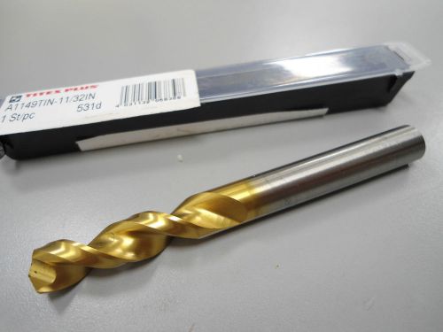 Titex screw machine parabolic drill 11/32&#034; v-hss tin 3xd 130 deg 3-5/16&#034; [406] for sale