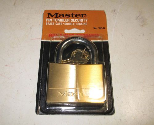 New master # 160-d pin tumbler security brass case double locking padlock for sale