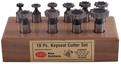KEO Cutters KEO 60100 Woodruff Keyseat Cutter, 10 piece Set, Straight