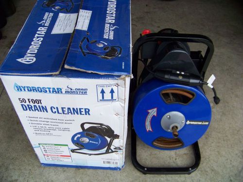 HYDROSTAR Electric Main Drain Pipe Cleaner Sewer Snake Auger Power Feed 50 ft.