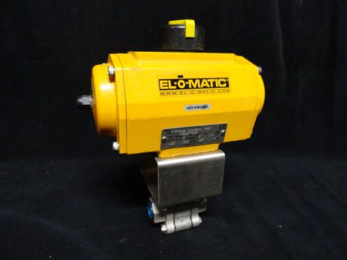 (new) * el-o-matic pneumatic actuator es0040 with habonim 1/2&#034; ss ball valve for sale
