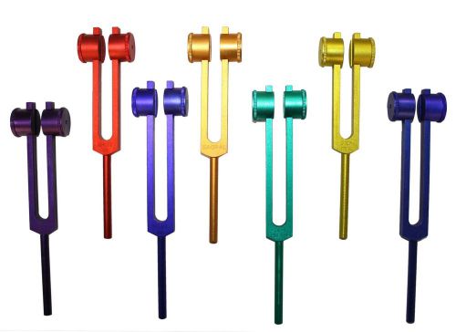 7 colored chakra spectrum weighted therapy healing tuning forks for sale