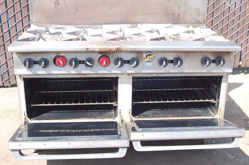 Wolf Vulcan Hart G60L Stainless Steel Ten Open Top Burners 2 Oven S/S Gas Range