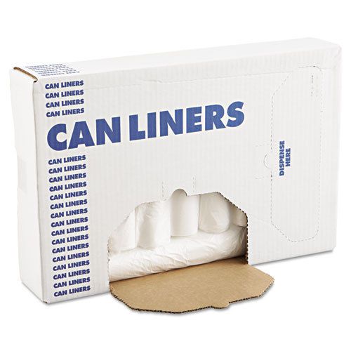 High-Density Can Liners, 40 x 46, 45gal, 12 Micron, Clear, 25/Roll, 10 Rolls/CT