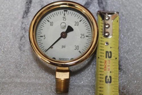 Wika 9310681 industrial pressure gauge, liquid-filled 2 1/2&#034; dial 0-30 psi for sale