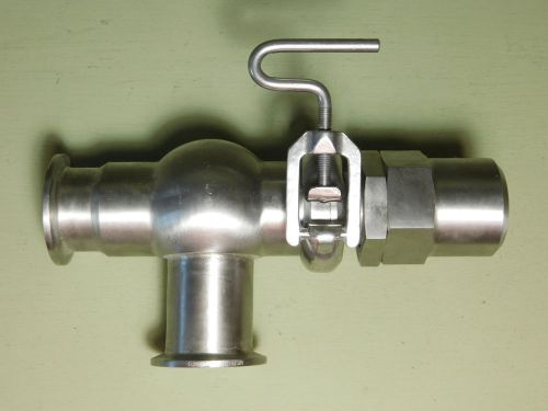 Stainless Steel Waukesha Cherry-Burrell 1 3/8&#034; T-Section Pipe w/ Spring Actuator