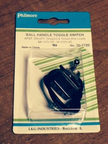 Ball Handle Toggle Switch - SPST On-Off - Philmore 30-1720 - NEW