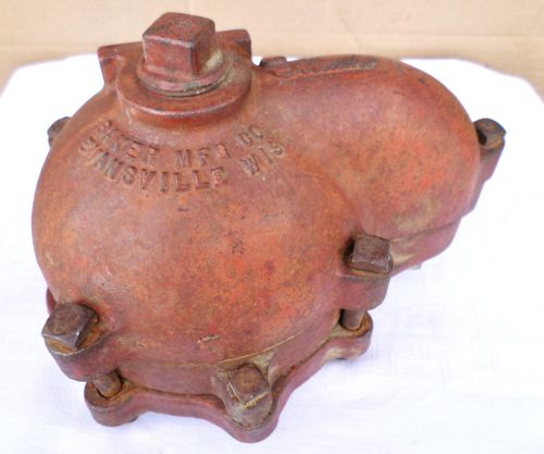 Vintage heavy cast iron monitor well cap cover baker mfg. wis. plumbing part! for sale