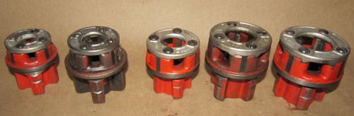 Set of 5 ridgid pipe dies 1/8&#034; 1/4&#034; 3/8&#034; 1/2&#034; 3/4&#034; good used condition lot b for sale