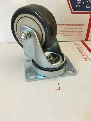 Set of 4 Swivel Plate Casters with 3&#034; Non Marking Gray Wheels