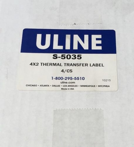 ULINE 4&#034; x 2&#034; White Thermal Labels 2750 per roll Hub S-5035