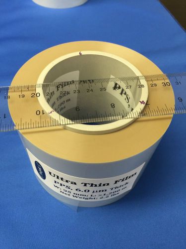 Ultrathin PPS Film 6.0 um, Polyphenylene sulfide , 95 mm wide, 250 mm long