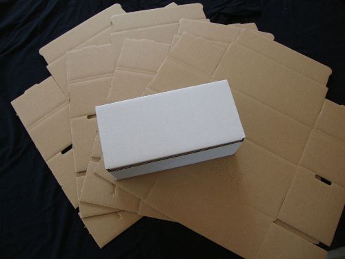 5 White Corrugated Shipping Box 8x4x3 Sunglasses Cardboard Carton Packing Mailer