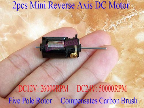 2pcs five pole rotor compensates carbon brush mini reverse axis dc motor toy diy for sale