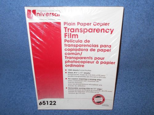 UNIVERSAL 65122 PLAIN PAPER COPIER TRANSPARENCY FILM -100 SHEETS - NEW