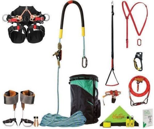 Premium Tree Climbing Combo Spur &amp; Rope Climbing Kit,Titanium Spurs,200&#039;Rope