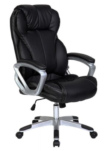 Black pu leather high back office chair executive task ergonomic computer desk for sale