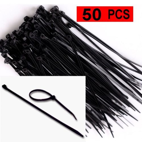 Zip cable ties 50 pcs 8&#034; inch black strap wrap for sale