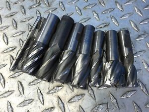 LOT OF ASSORTED HSS ENDMILLS END MILLS 3/8&#034; TO 1-1/4&#034;