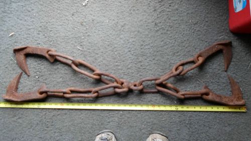 Antique Log Grabs w/Chain Swivel and Ring