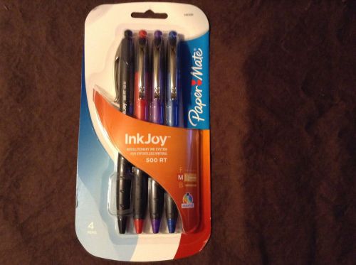 Paper Mate Inkjoy 500RT Retractable Ballpoint Pen, Medium, Assorted 4pk Qty 3