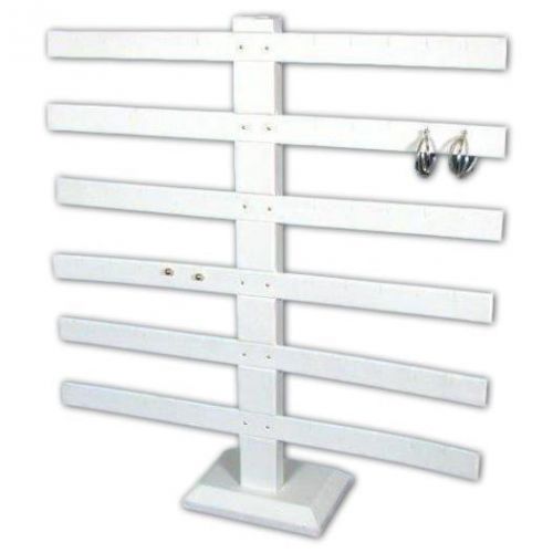 White Faux Leather Earring Display Stand 15 3/8&#034;