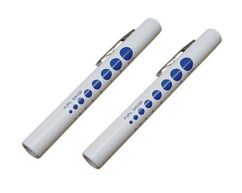 2 New LED Medical Pen light Penlight With Pupil Gauge 2 Pieces US Seller!
