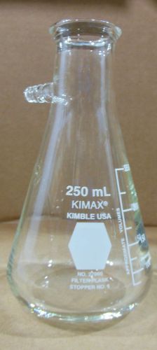 Kimble 27060-250 250ml kimax heavy wall filtering flask w side arm tubulation x1 for sale