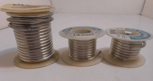Vintage 3 Partial Spools 12 Oz. Silver Bearing Solder 1/8&#034;